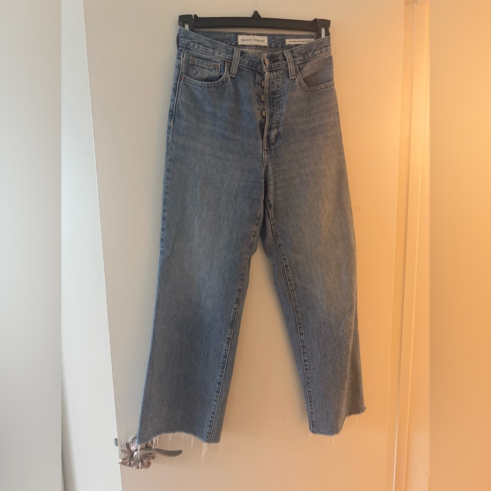 Denim Forum The Farrah High Rise Wide Leg Jeans